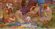 Theo Van Rysselberghe Four Bathers oil on canvas